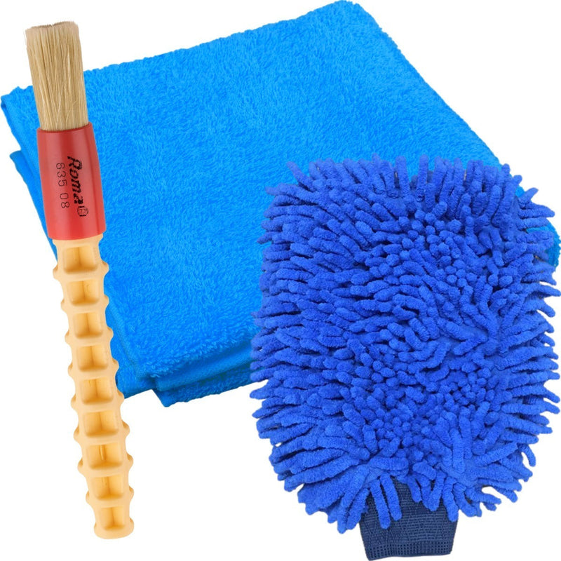 PANO MULTIUSO 220GSM + PINCEL + LUVA DE MICROFIBRA TENTACULO COR SORTIDOS